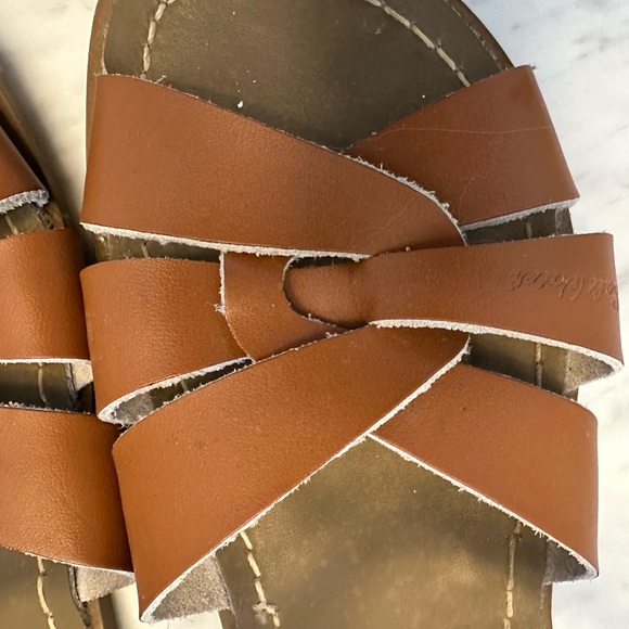 Salt Water Brown Leather Sandals Youth 7 (Women’s size 9) - Picture 7 of 8